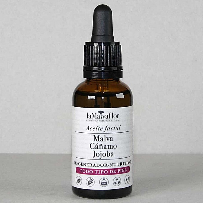 aceite facial malva, cáñamo y jojoba laMalvaflor