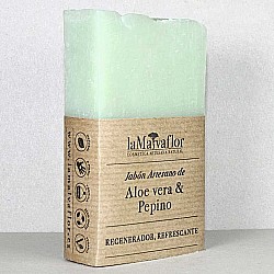 LaMalvaflor Jabón artesanal de aloe vera y pepino