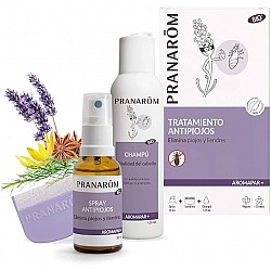 PRANAROM tratamiento antipiojos spray antipiojos bio + champú + lendrera 30 + 125ml